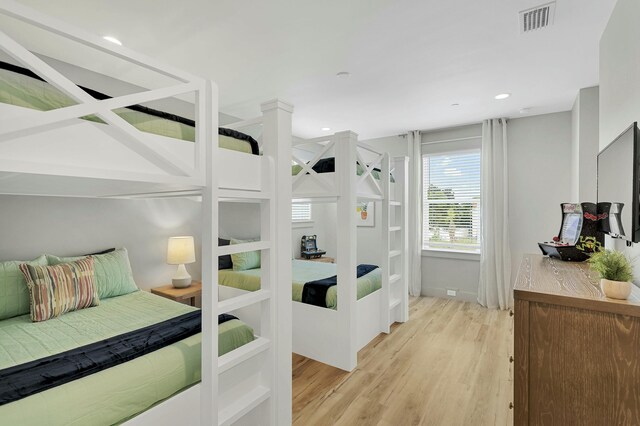 bedroom featuring light hardwood / wood-style floors