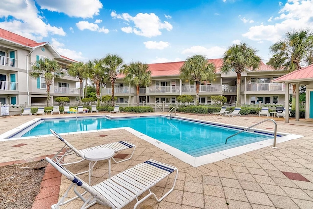 view of pool with a patio