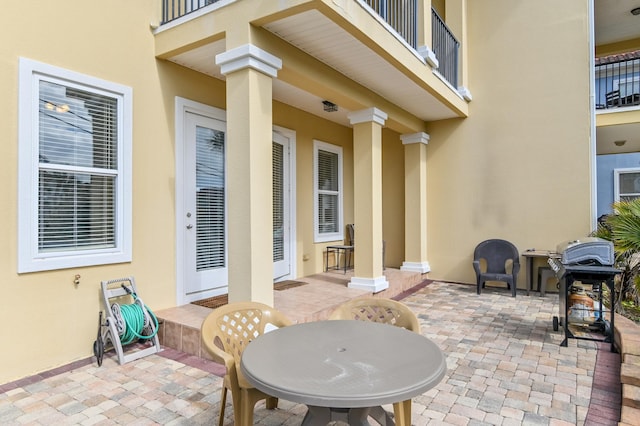 view of patio with area for grilling