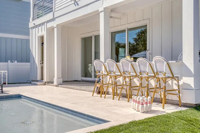 view of patio / terrace with exterior bar