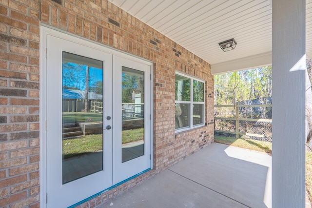 view of patio / terrace featuring french doors