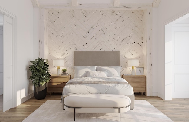 bedroom featuring light hardwood / wood-style floors