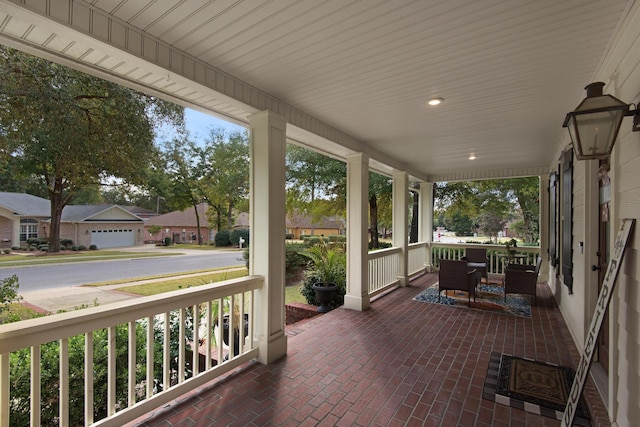 exterior space with covered porch