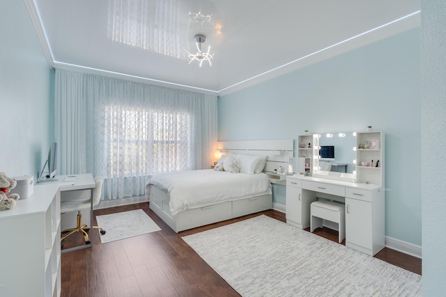 bedroom featuring dark hardwood / wood-style floors