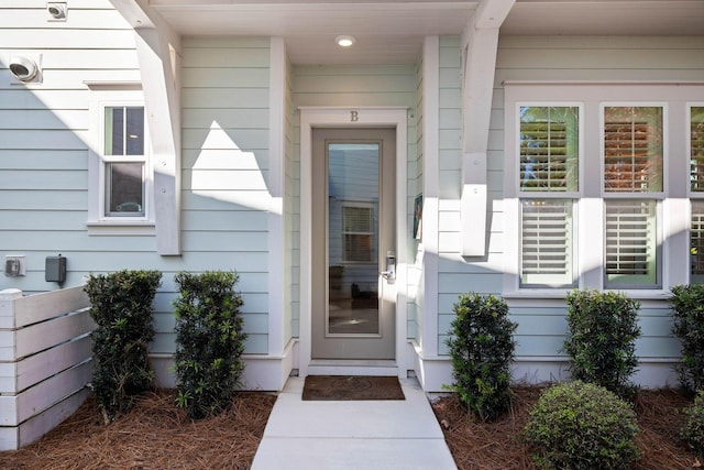 view of doorway to property