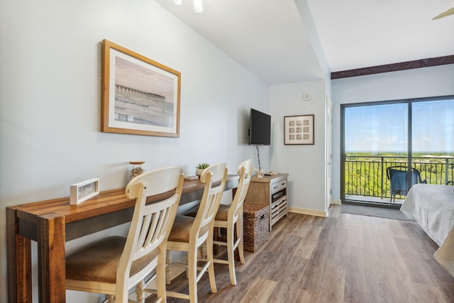 dining room with hardwood / wood-style floors