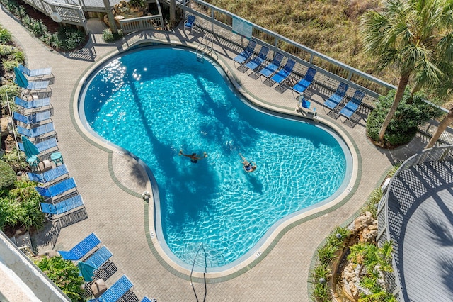 view of pool featuring a patio area