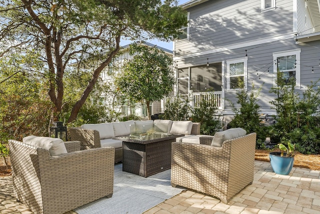 view of patio with an outdoor hangout area