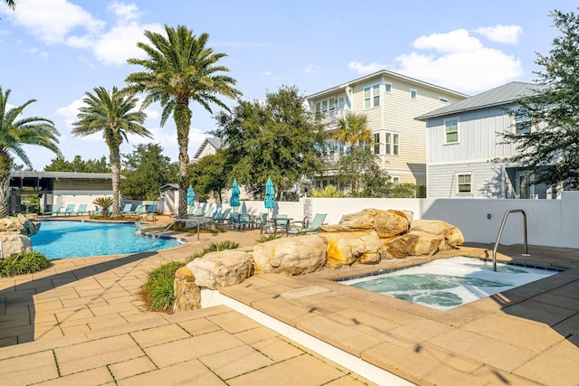 view of pool with a patio area