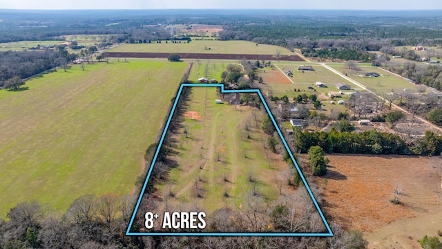 aerial view featuring a rural view