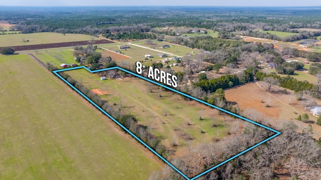 aerial view with a rural view