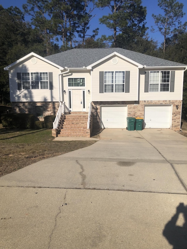 raised ranch with a garage