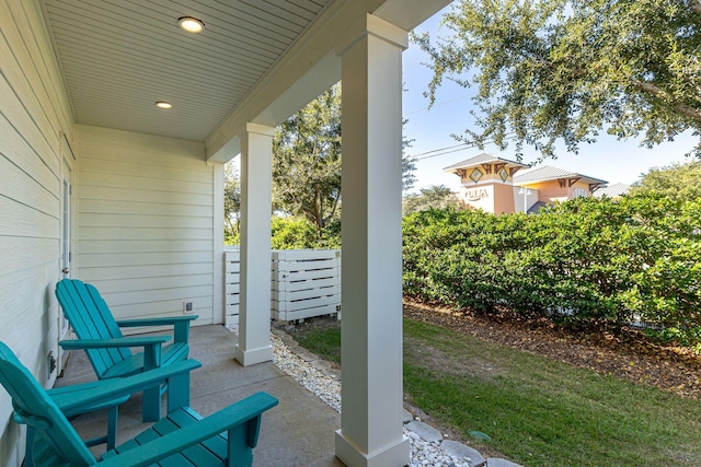 view of patio / terrace featuring covered porch