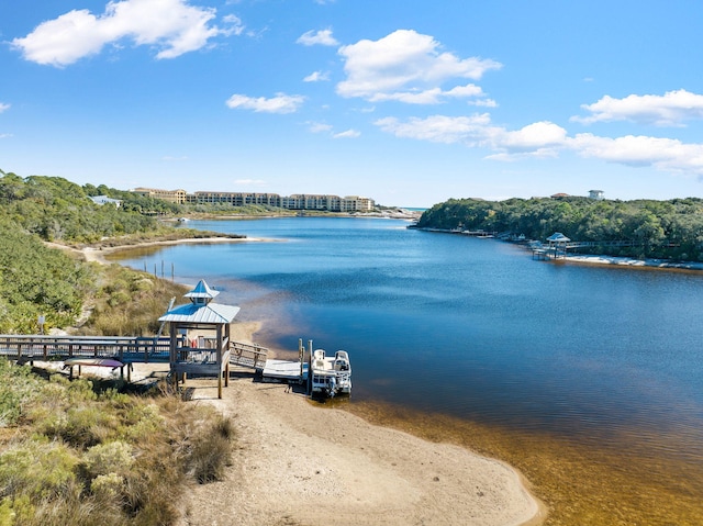 water view with a gazebo