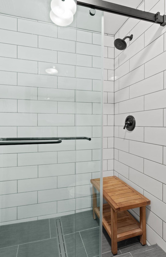 bathroom with an enclosed shower