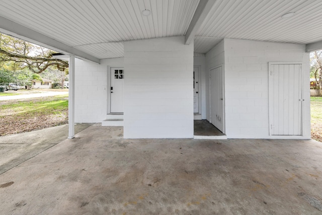 view of garage