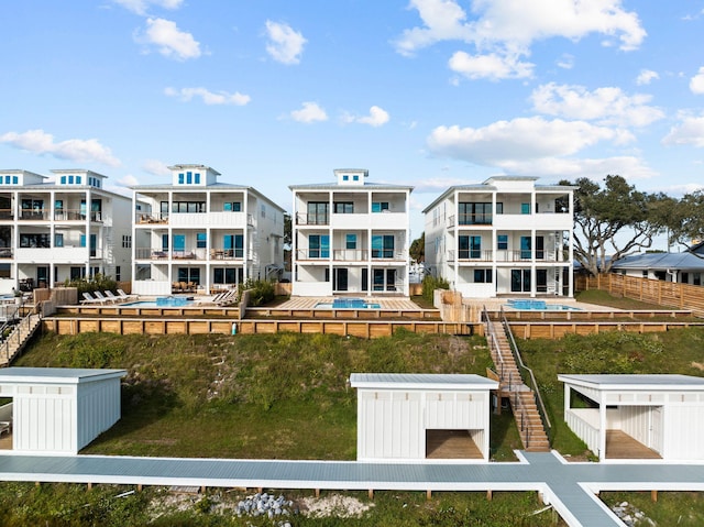 exterior space with a pool