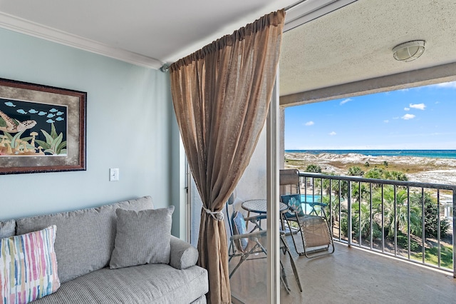 balcony with a water view