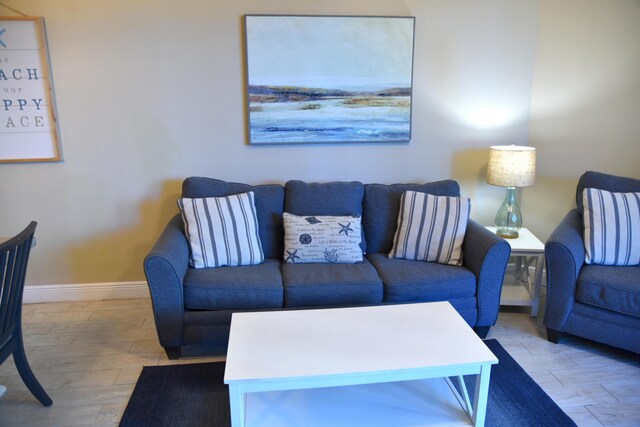 living room featuring hardwood / wood-style floors