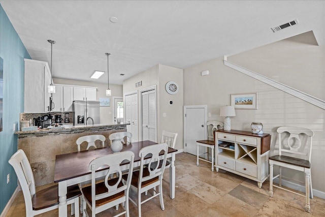 dining area with sink