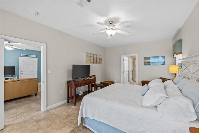 bedroom with ceiling fan