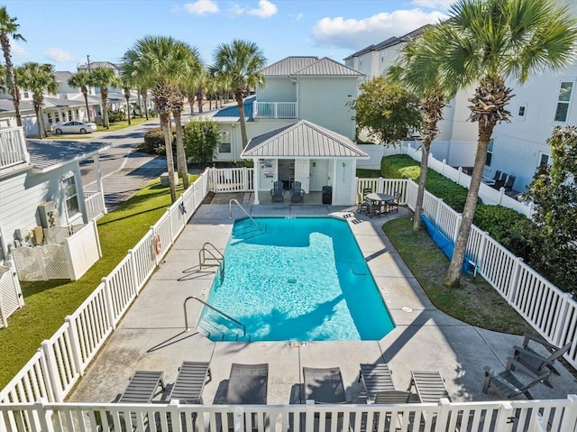 view of pool featuring a patio area