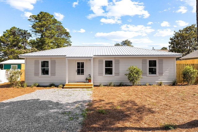 view of single story home