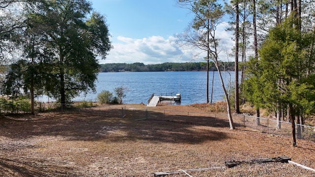 exterior space featuring a dock