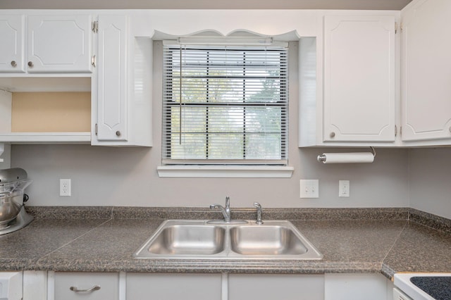 kitchen with white cabinetry and sink