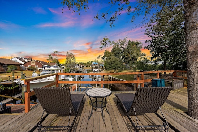 view of deck at dusk