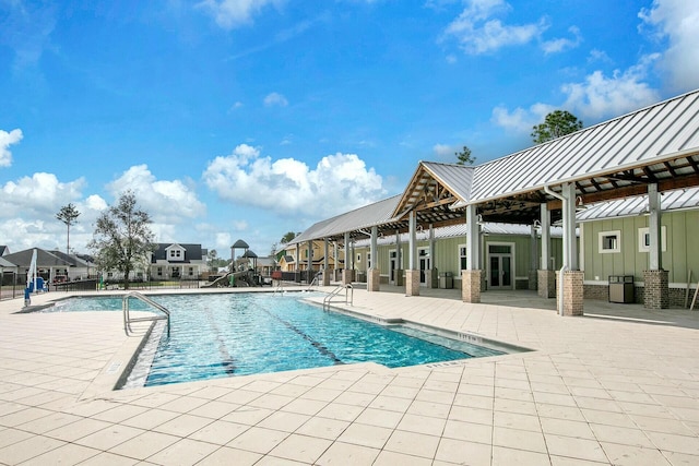 view of pool with a patio