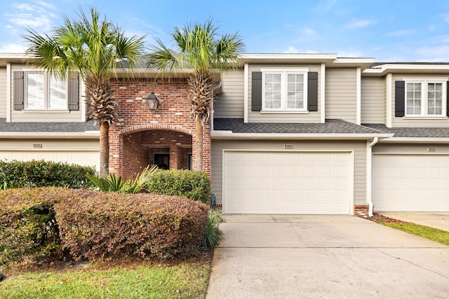 view of front of property featuring a garage