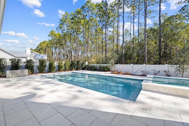 view of pool featuring a patio