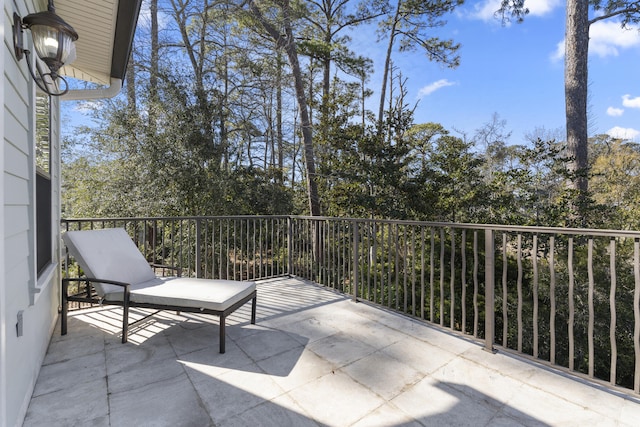 balcony with a patio area