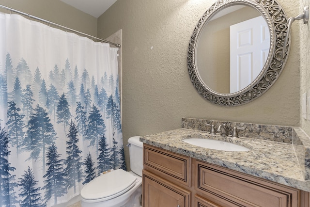 bathroom with toilet and vanity