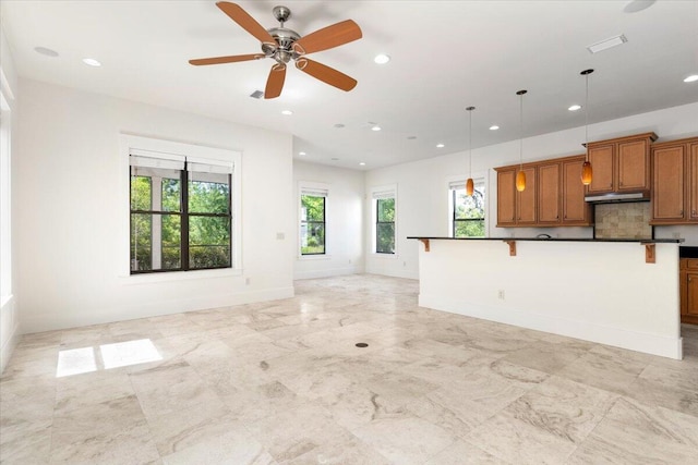 31 Beacon Point Dr, Santa Rosa Beach, FL 32459 - unfurnished living room with recessed lighting and ceiling fan