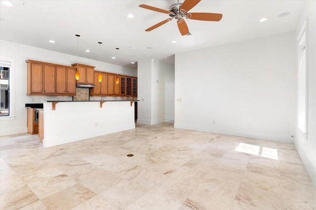 31 Beacon Point Dr, Santa Rosa Beach, FL 32459 - unfurnished living room with recessed lighting and a ceiling fan