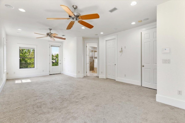 31 Beacon Point Dr, Santa Rosa Beach, FL 32459 - empty room with light carpet, recessed lighting, and a ceiling fan