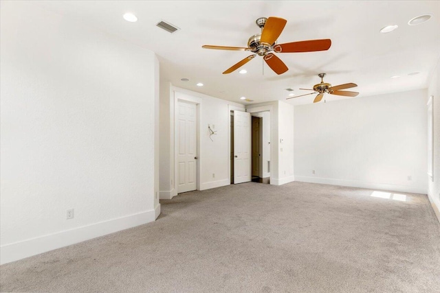 31 Beacon Point Dr, Santa Rosa Beach, FL 32459 - spare room featuring light carpet, recessed lighting, and ceiling fan
