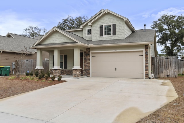 craftsman-style house with covered porch