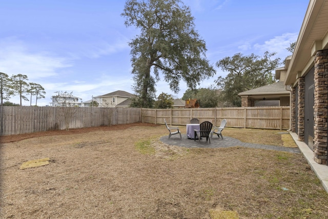 view of yard with a patio