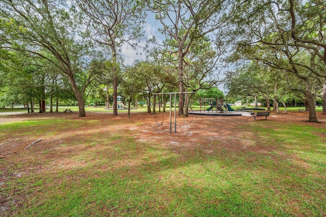 view of yard featuring a playground