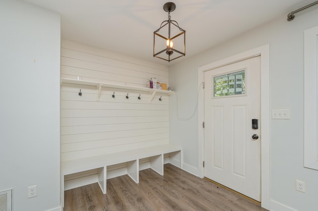 mudroom featuring hardwood / wood-style flooring