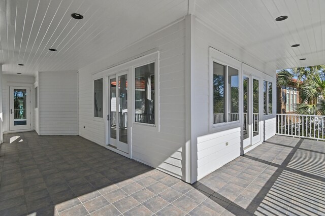 view of patio featuring french doors