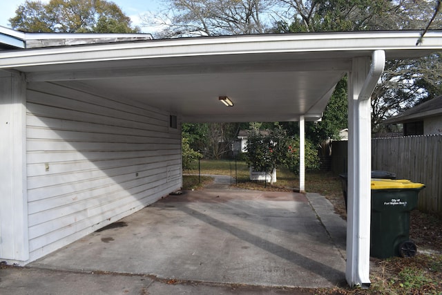 view of patio / terrace with a carport