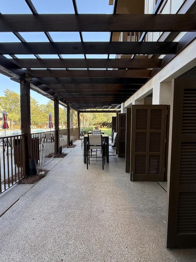 view of patio / terrace featuring a pergola