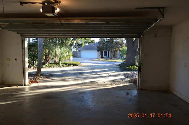 view of garage