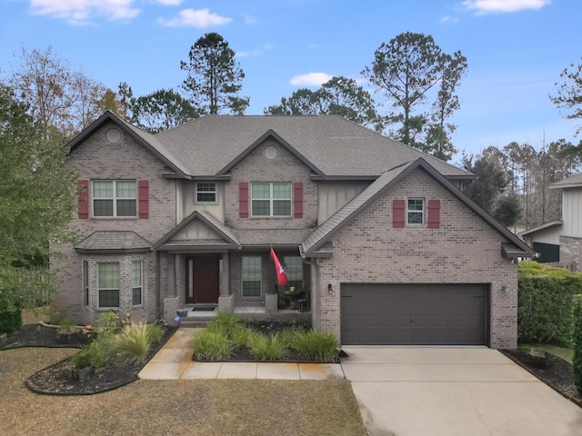 craftsman-style house with a garage