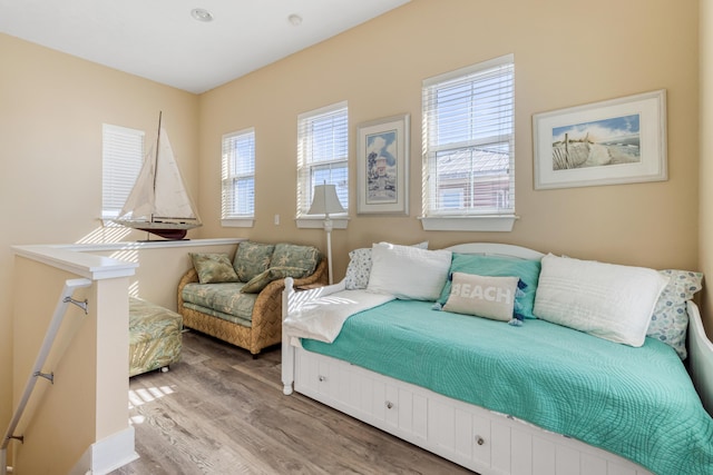 interior space with hardwood / wood-style flooring