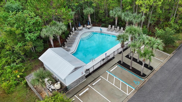 view of pool featuring a patio area